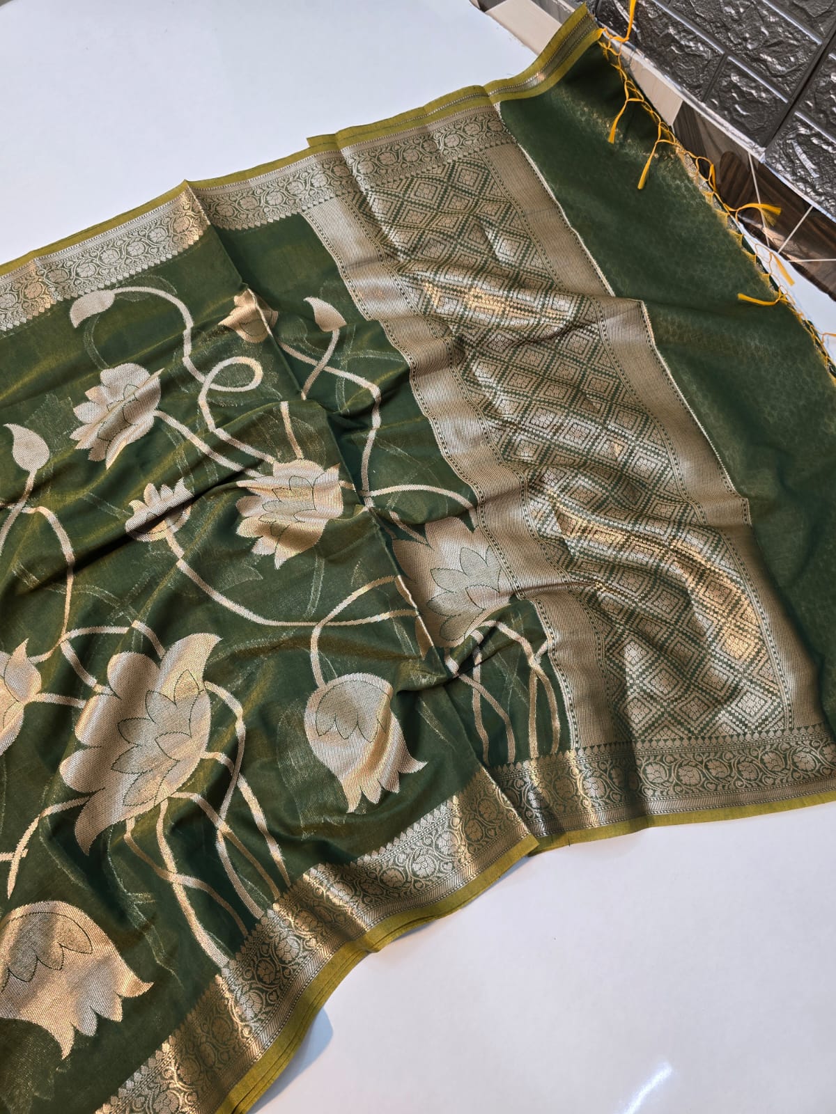 Banarasi mul cotton silk jaal pattern sarees