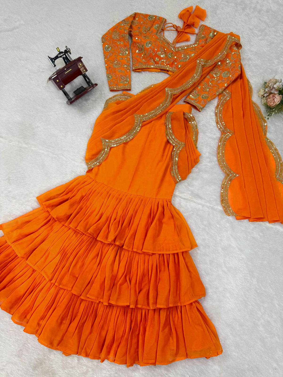 Perfect for parties, festive wear trendy  saree & classy evening events