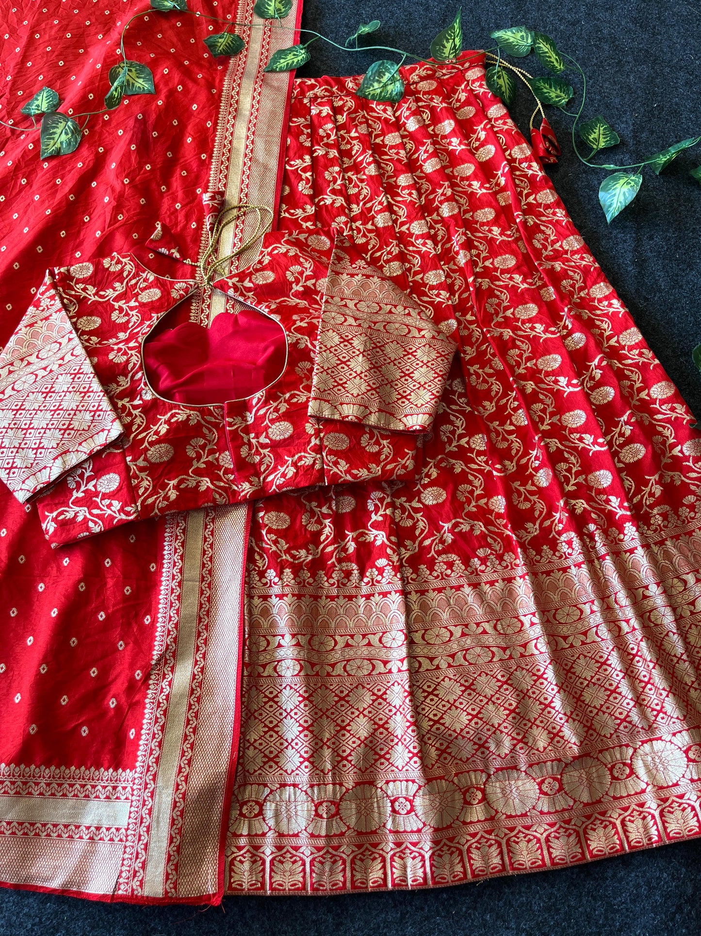 Pattu style south Indian festival lehenga for Ugadi