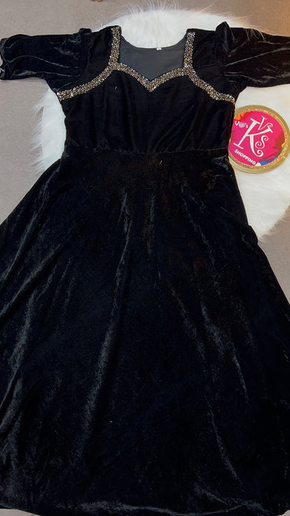 Velvet handwork cafe gowns