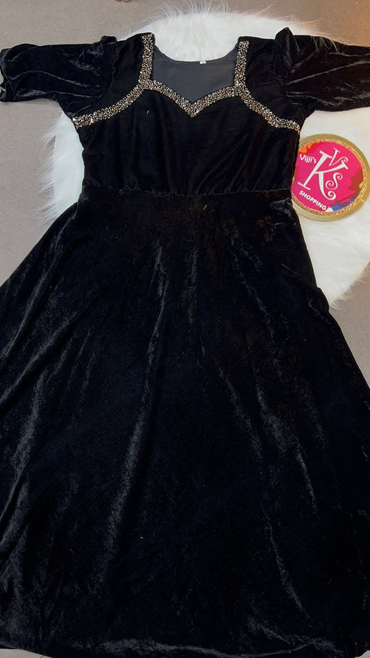 Velvet handwork cafe gowns