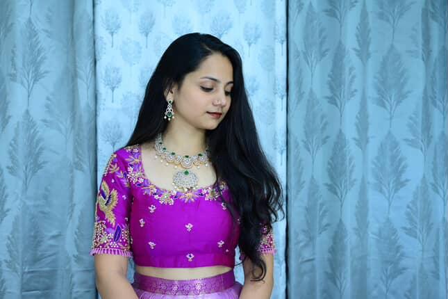 Semi Kanchipattu With Pure Zardosi Festival Lehenga