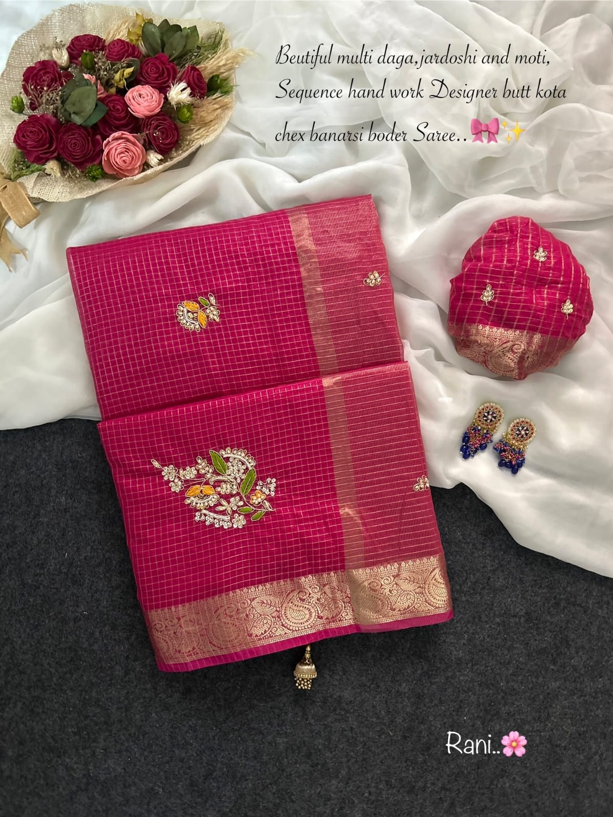 Kota doriya chex budget Desginer classic sarees
