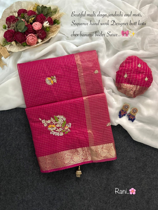 Kota doriya chex budget Desginer classic sarees