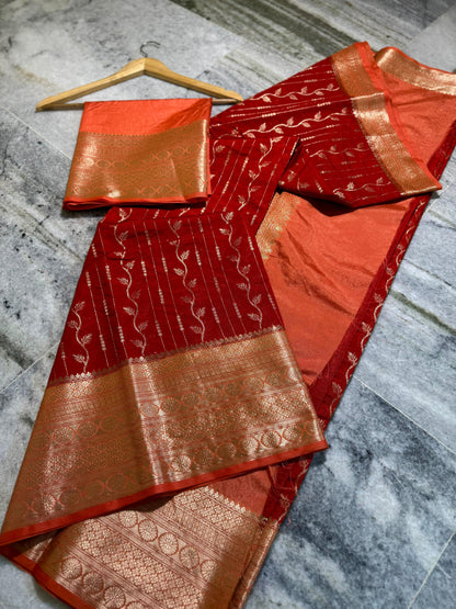 Budget Banarasi Handlooms’s semi chinya silk  sarees