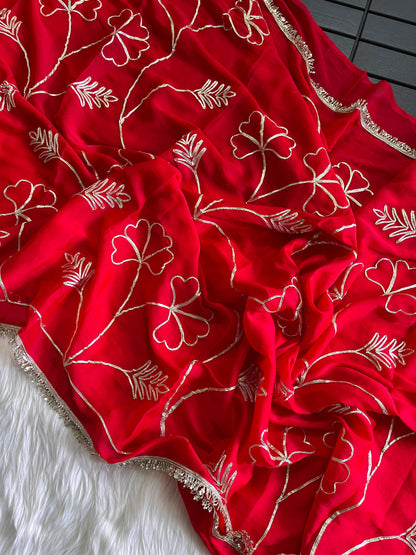Budget Georgette gota work sarees