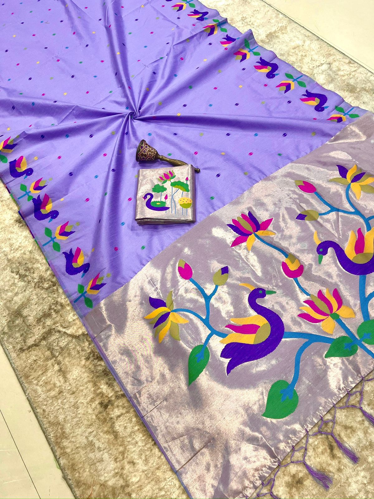 Khadi row silk vintage style zari saree
