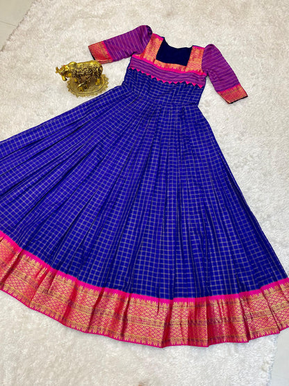 SUPER HIT long gown with cotton silk gown with a pleated flare