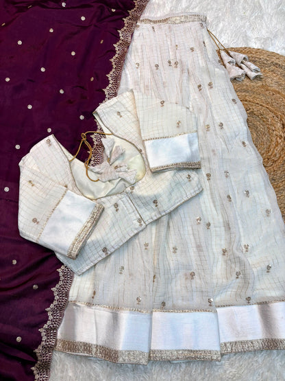 Viscose Georgette checks Designer lehenga
