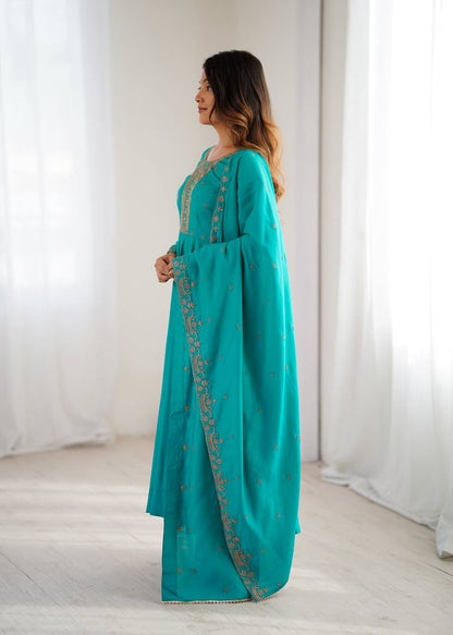 Wedding special Anarkali  Chanderi silk