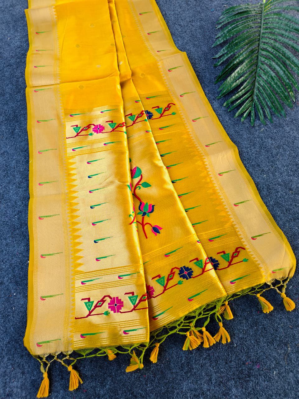 Budget Tussar Paithani weaving sarees