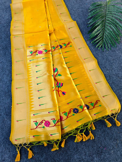 Budget Tussar Paithani weaving sarees