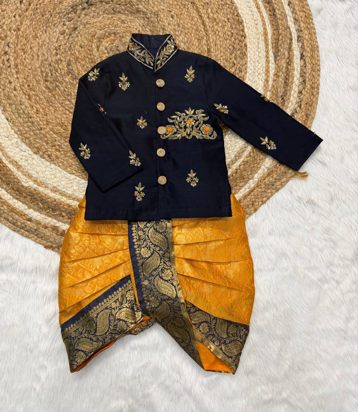 SISTER & BROTHER COMBO SET | FESTIVE SPECIAL KIDS MAGGAM BOY DHOTI
