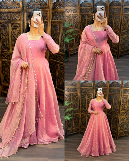 South Salsa Silk Gown with Dupatta