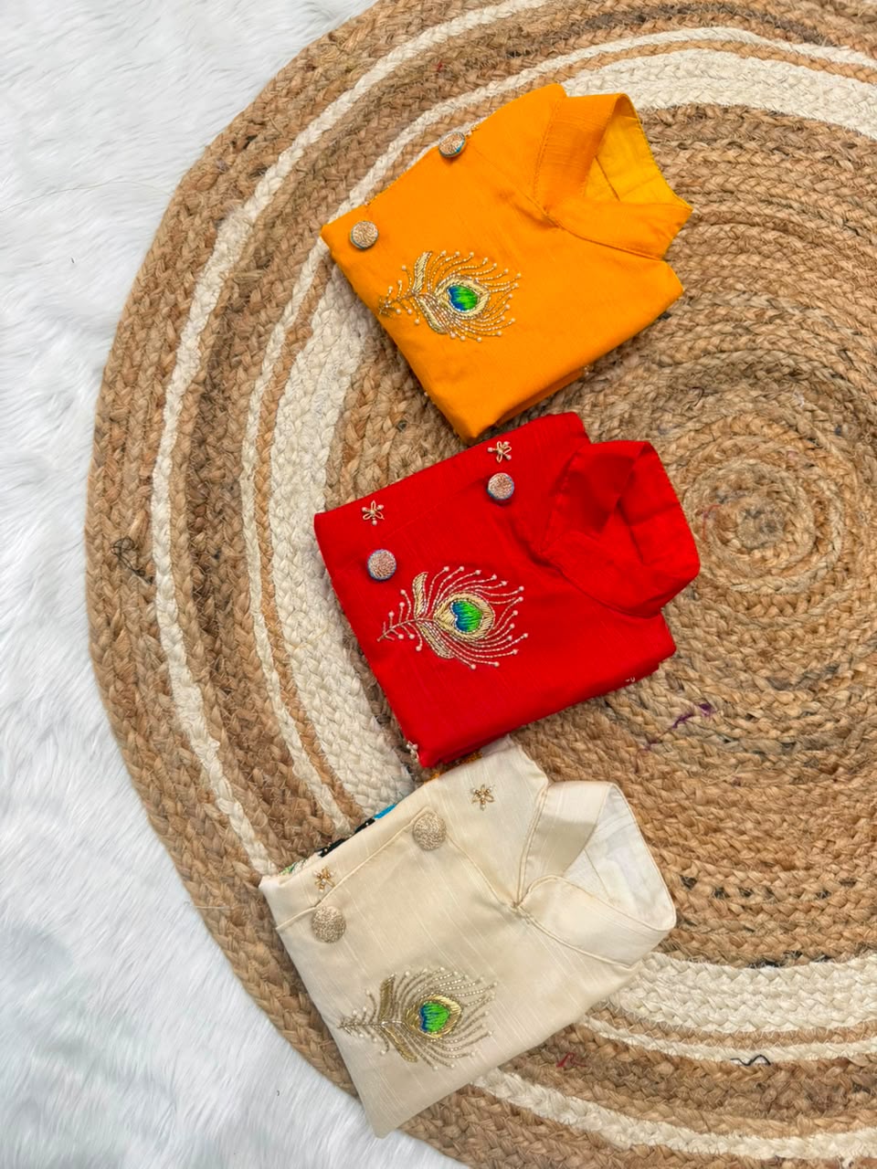 Premium Boy  Raw Silk Kurta with Dhoti Set
