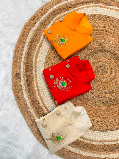 Premium Boy  Raw Silk Kurta with Dhoti Set