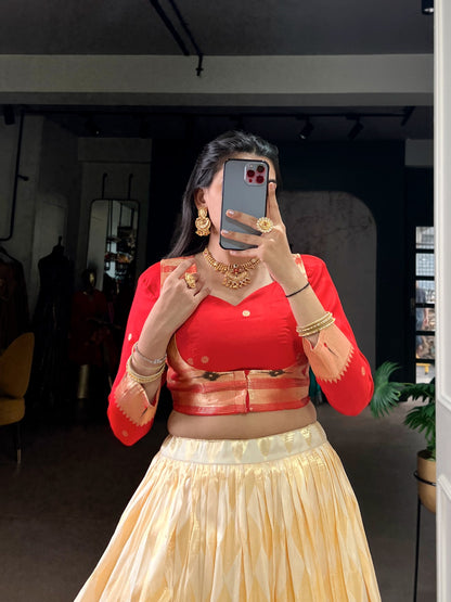 Paithani Duo zari weaving co-ord set  lehenga