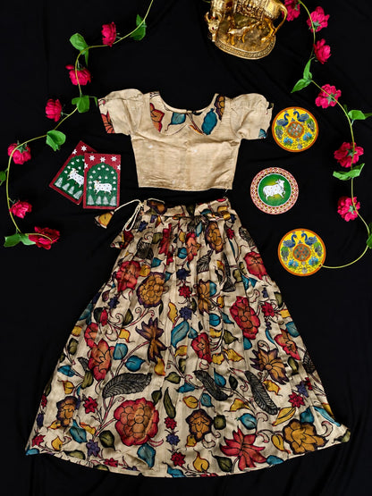 Indo western style kids cute Kalamkari sets