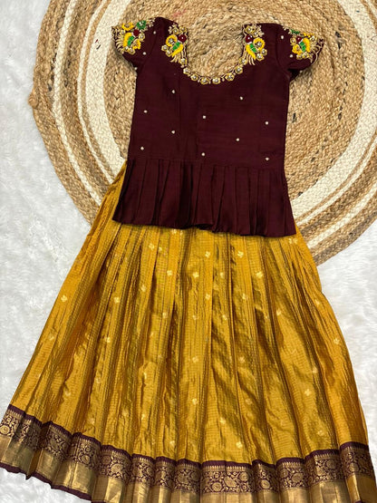 Kids cute zardosi maggam work festival wear