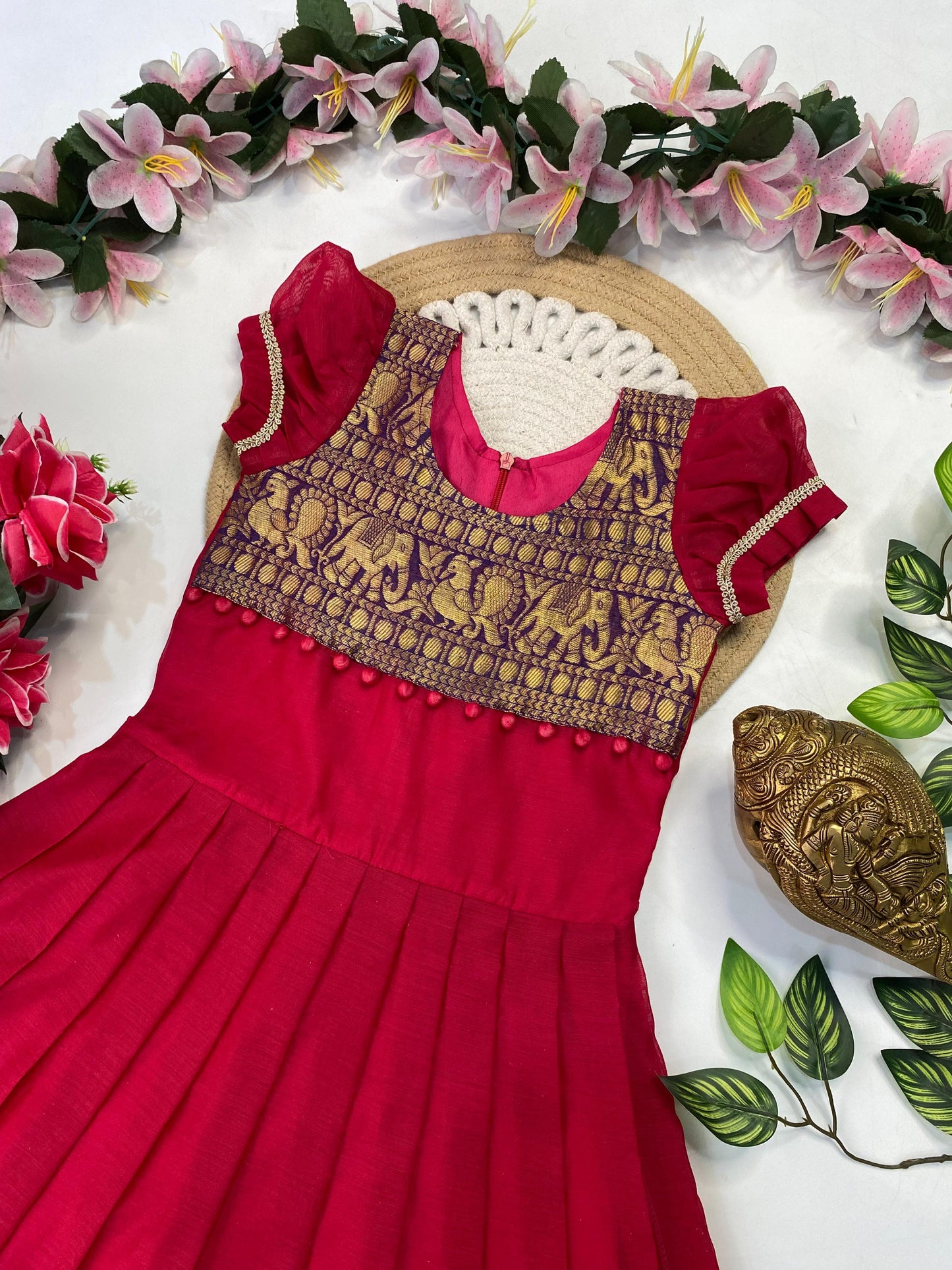 Kids Narayapet silk pattu gowns