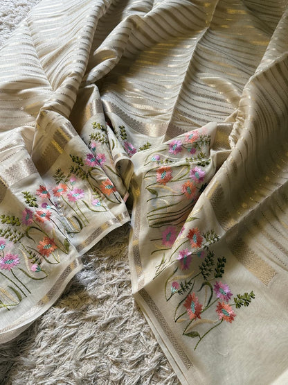 Vintage Banarasi cotton soft silk Meenakari saree