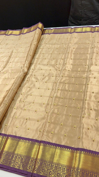 Vintage semi Gadwal traditional pattu sarees
