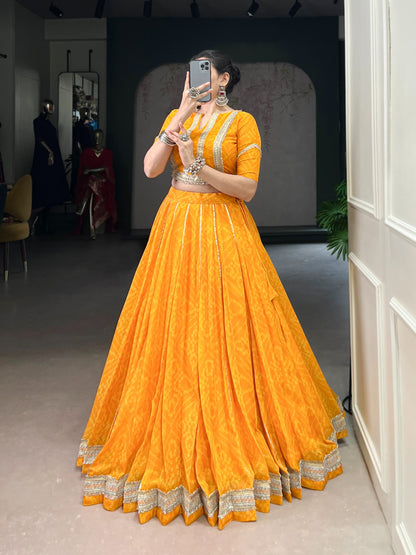 Bandhini  chiffon  Dandiya Lehenga set