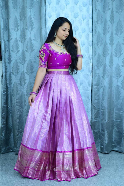 Semi Kanchipattu With Pure Zardosi Festival Lehenga