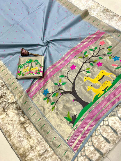 Budget paithani rich zari classic sarees