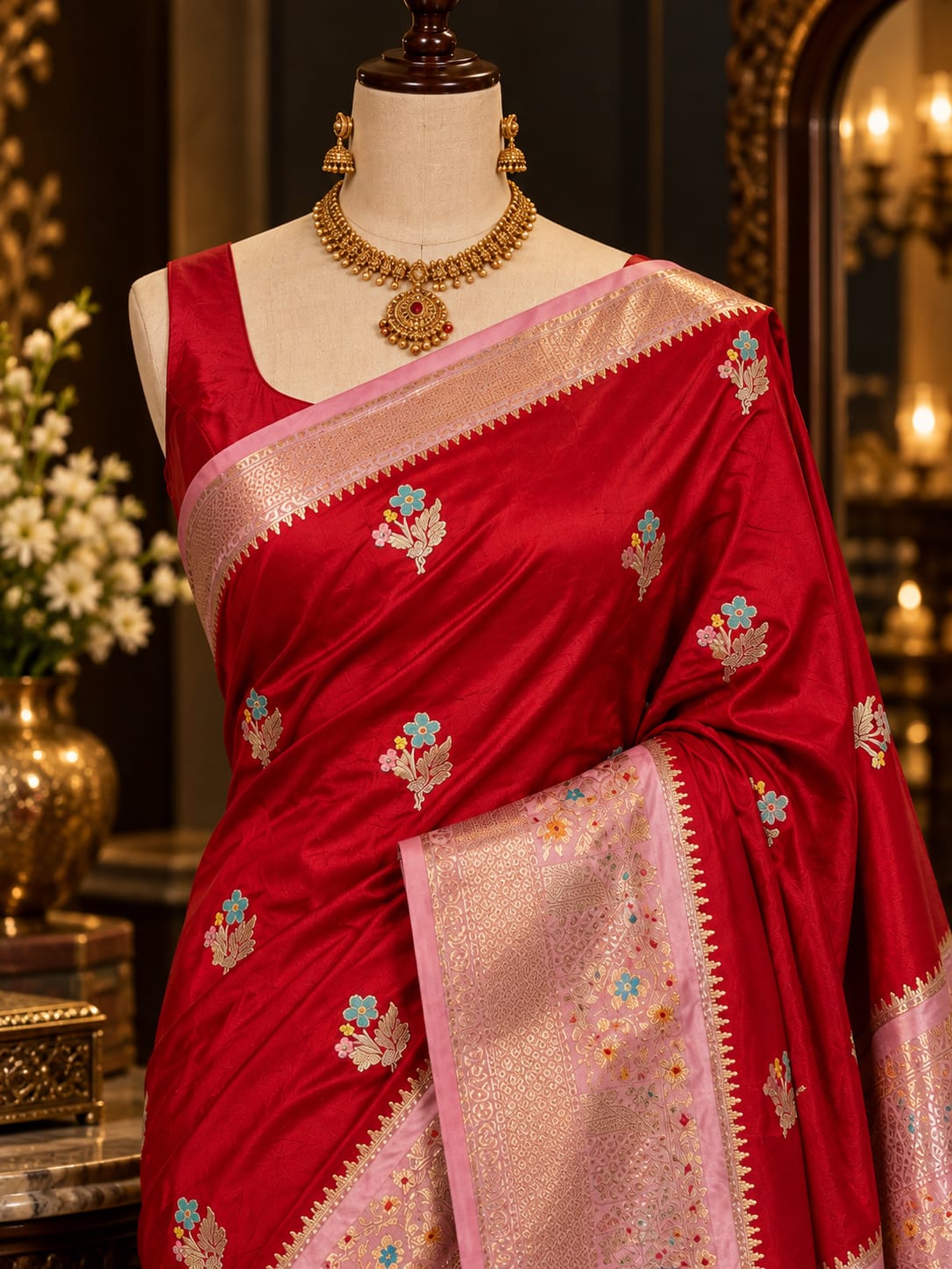 Banarasi katan silk zari butti budget saree