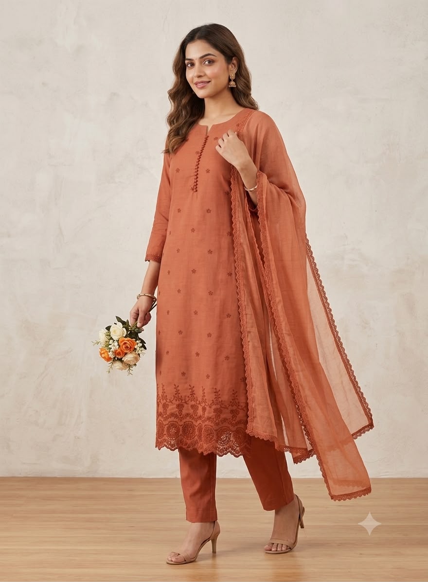 New Designers pastel colour Kurti Pant Dupatta Set