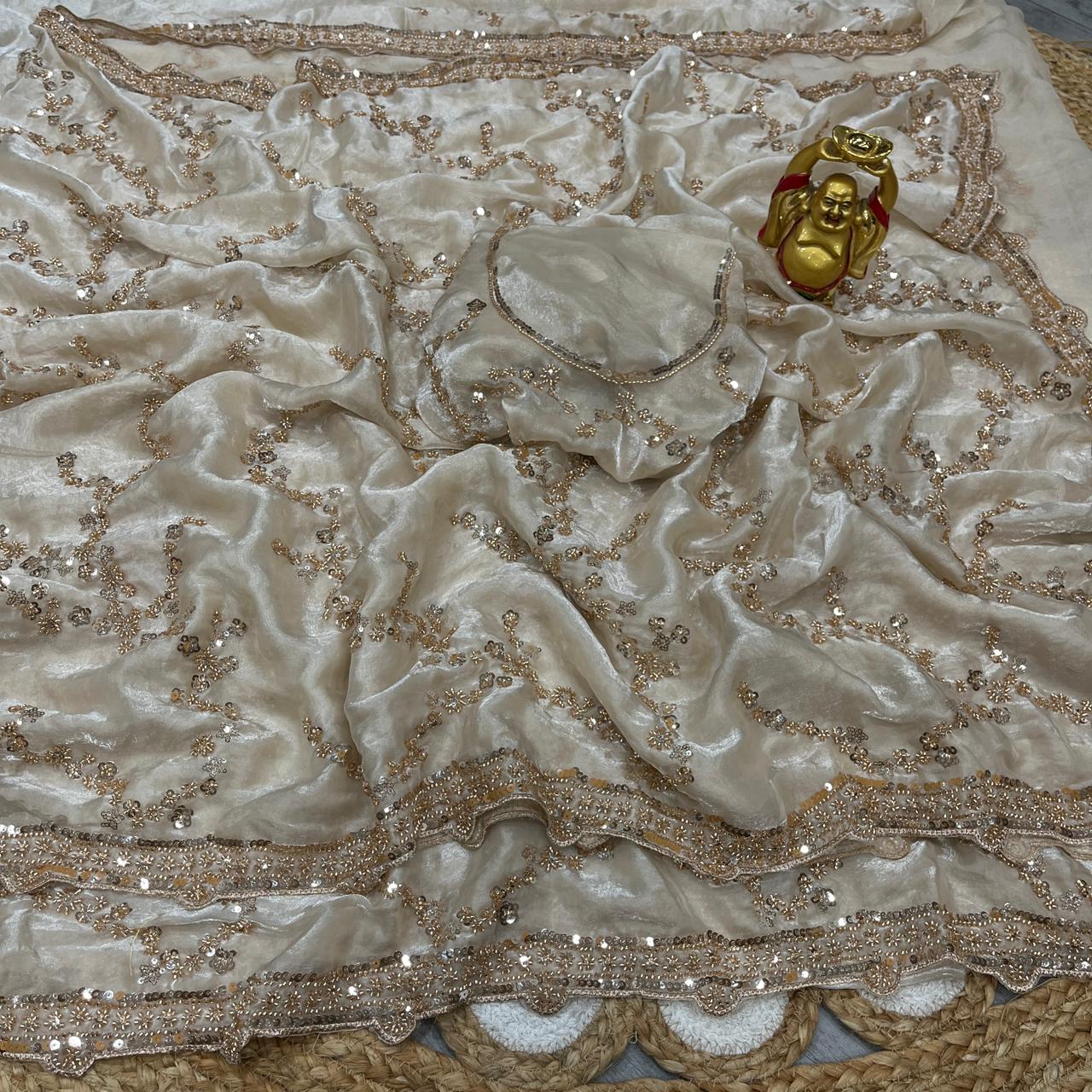 Luxe Cocktail Velvet Shine  Handwork Sarees