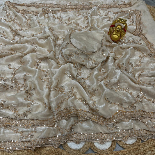 Luxe Cocktail Velvet Shine  Handwork Sarees