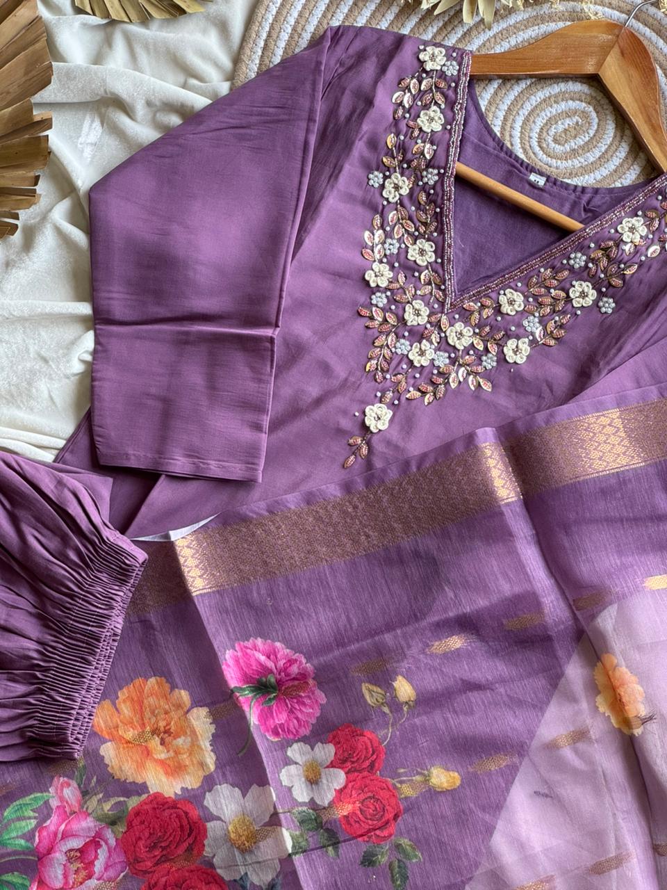 Office wear Chanderi kurti sets