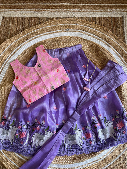 Kids party wear cute crush pichwai sets