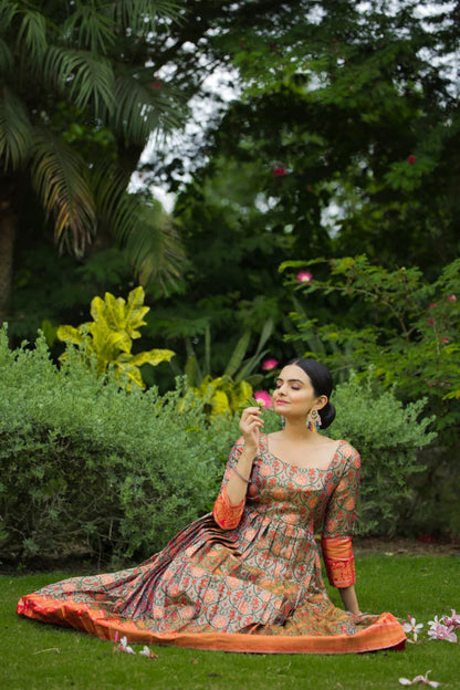 Wedding  semi Kanjivaram silk  long gowns