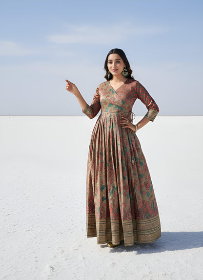 Kalamkari Print Anarkali Gowns