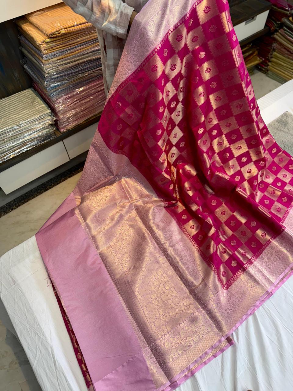 Dupion Pure vintage vibe pattu saree