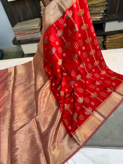 Banarasi dyble dupion budget saree best for Festivals✨