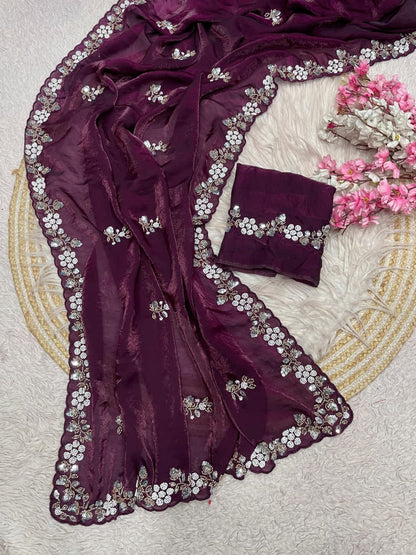New Designer party wear satin sarees
