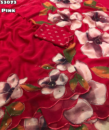 Trending soft weightless chiffon floral sarees