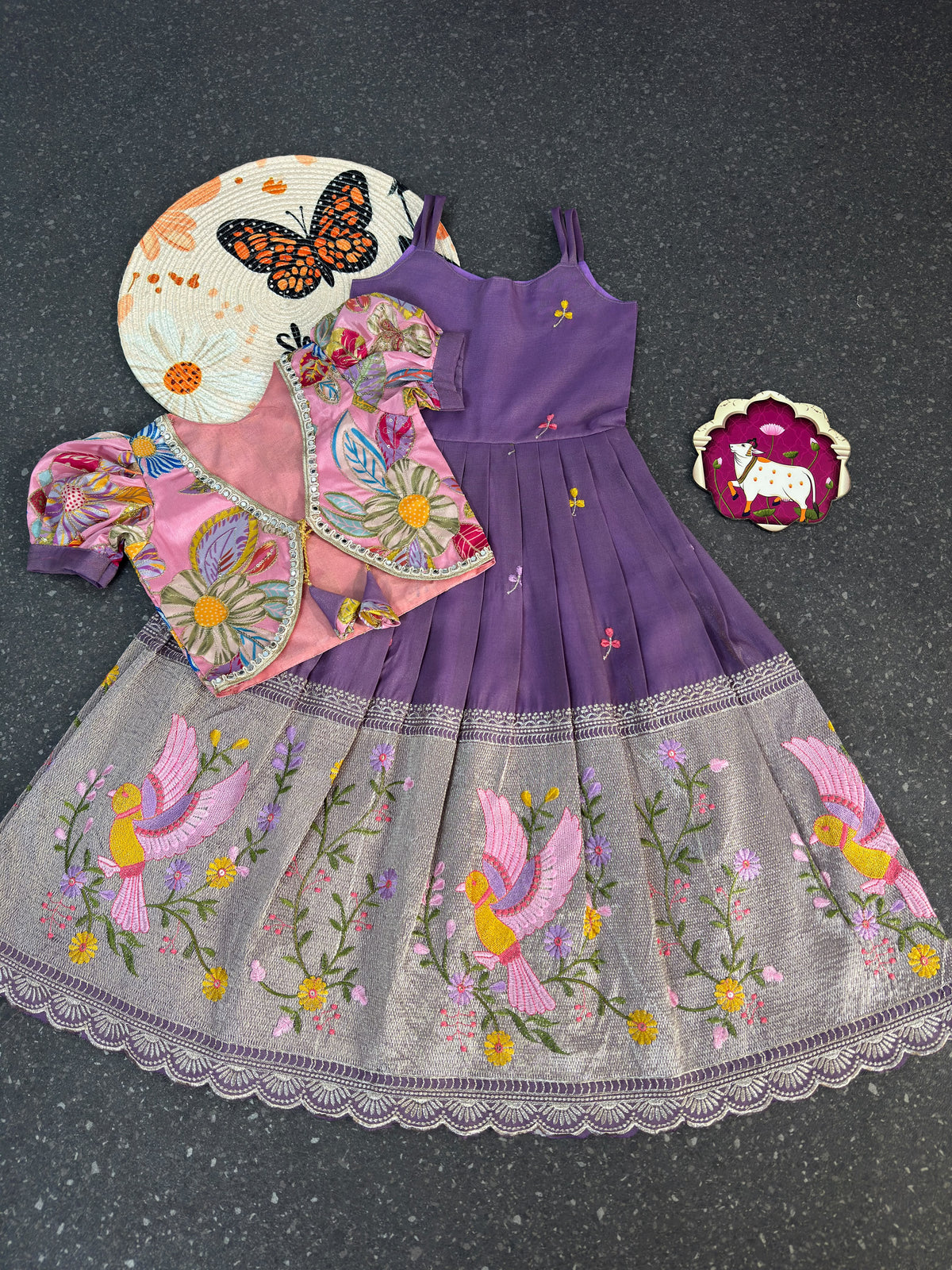 Position Printed & Embroidered Gown for kids