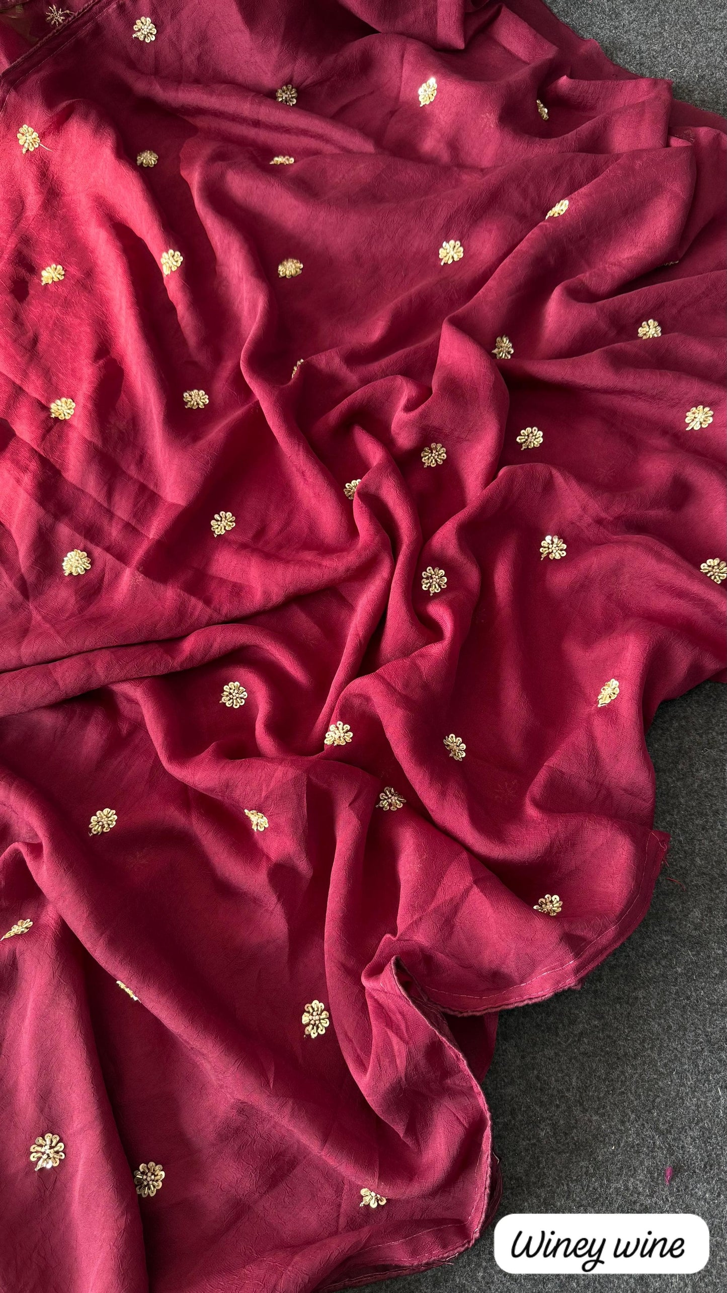 Premium crush carry free beads embroidery budget saree