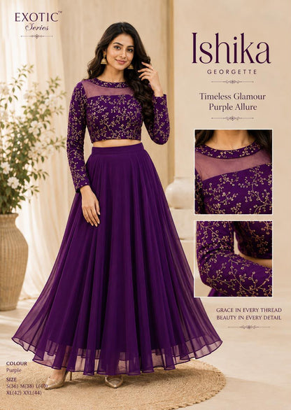 Crop top style (Anarakali ) gown stylish work sets