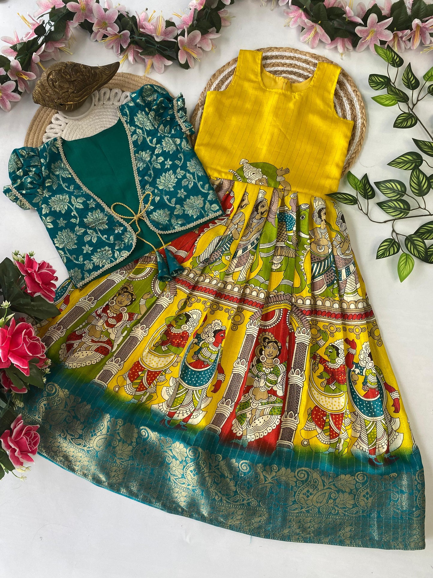 Kids Pongal special Dola silk gowns