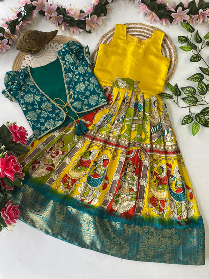 Kids Pongal special Dola silk gowns