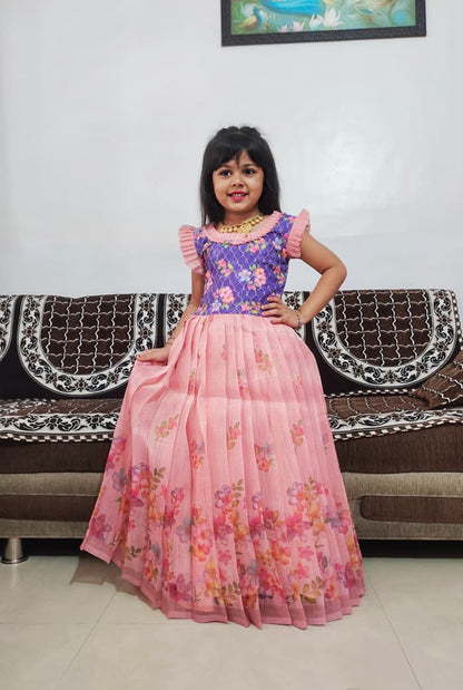 Kids gown fabric  full stitched