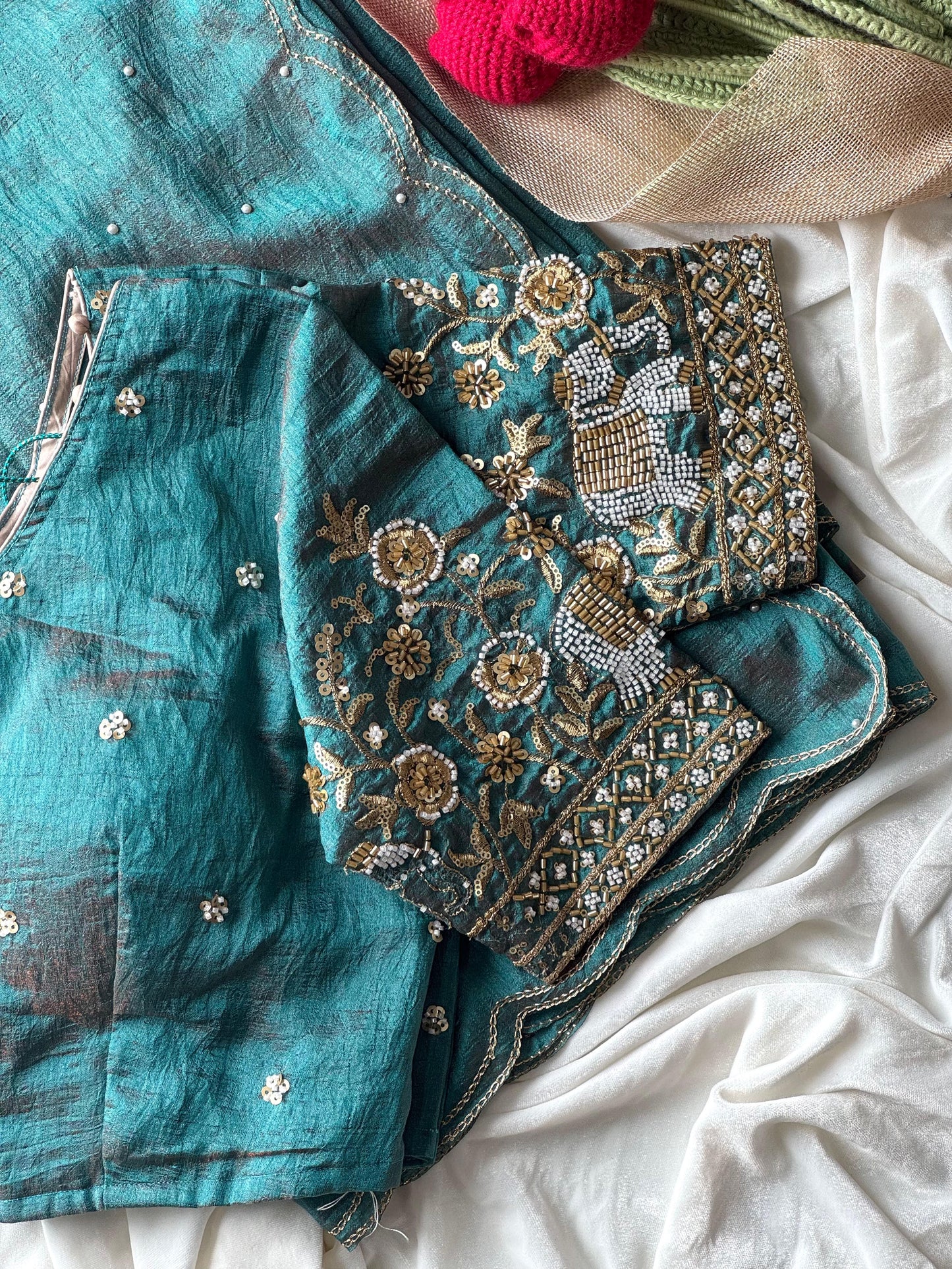 Beadspromax Saree with stitched Blouses Budget sarees