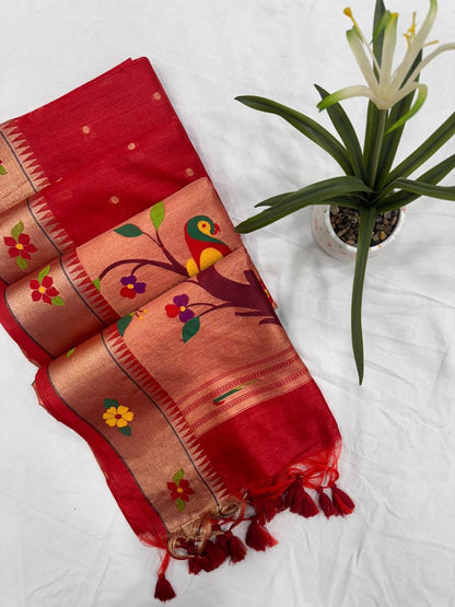 Tussar silk  Paithani Classic sarees