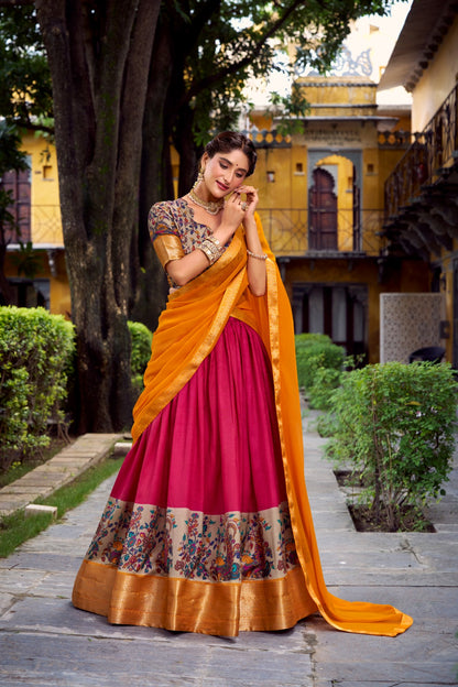 Kalmkari Tradition Weaving Lehenags